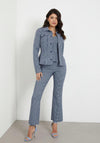 Guess Gingham Check Print Trouser, Blue Multi