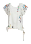 My Soul Walk The Dog Print Reversible Top, White Multi