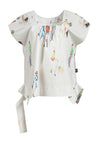 My Soul Walk The Dog Print Reversible Top, White Multi
