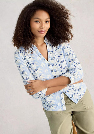 White Stuff Annie Collared Blouse, Blue