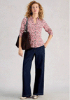 White Stuff Annie Patterned Jersey Shirt, Pink