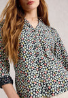White Stuff Annie Jersey Heart Shirt, Blue Multi