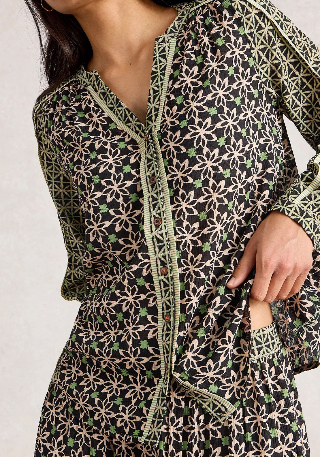 Mabel Mixed Print Top