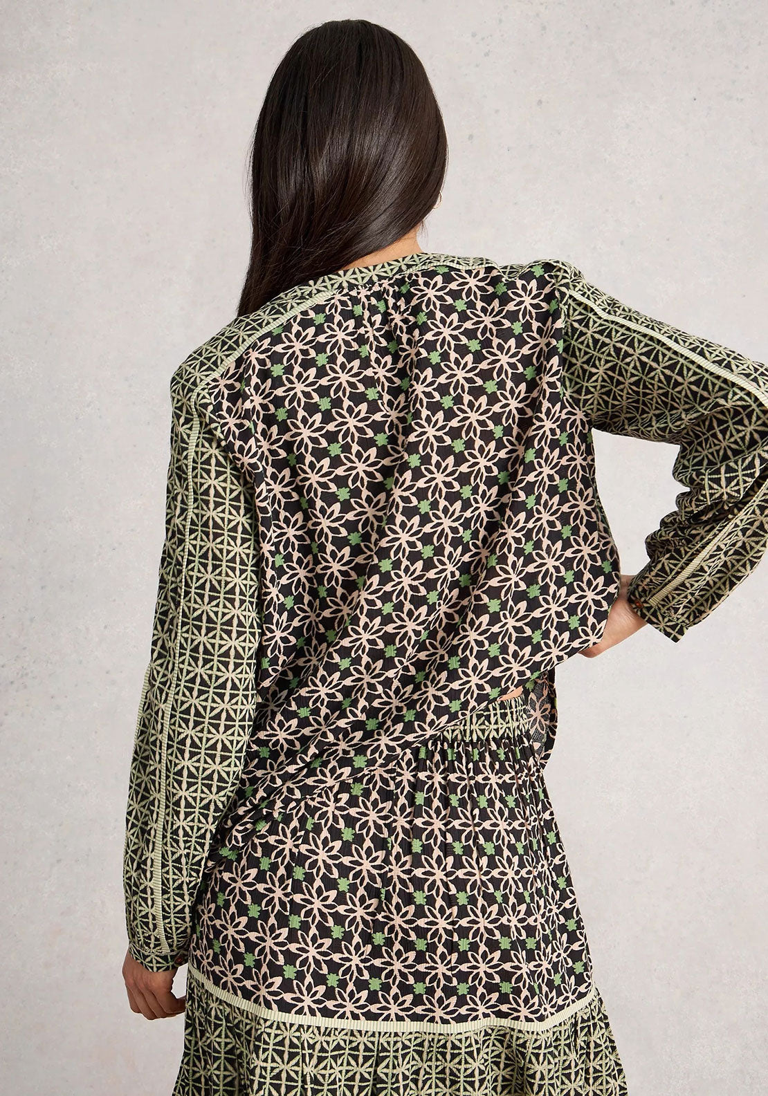 Mabel Mixed Print Top