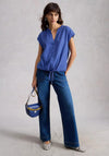 White Stuff Nicole Notch Neck Top, Blue