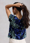 White Stuff Iris Linen Leaf Print T-Shirt, Navy