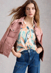 White Stuff Annie Patterned Jersey Shirt, Ivory Multi