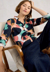 White Stuff Annie Patterned Jersey Shirt, Navy Multi