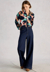 White Stuff Annie Patterned Jersey Shirt, Navy Multi
