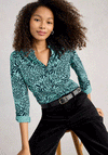 White Stuff Annie Patterned Jersey Shirt, Blue
