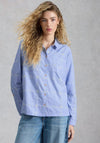 White Stuff Sophie Grid Embroidered Shirt, Blue