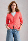 White Stuff Nova Button Up Cardigan, Coral