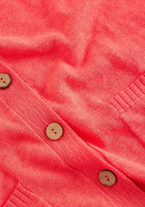 White Stuff Nova Button Up Cardigan, Coral
