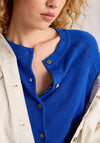 White Stuff Lulu Crew Neck Knit Cardigan, Blue