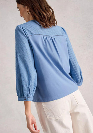 White Stuff Daisy Dobby Blouse, Blue