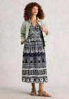 White Stuff Lucy Abstract Pattern Midi Dress, Navy