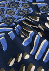White Stuff Ash Notch Neck Linen Printed Dress, Navy Multi