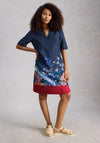 White Stuff June Linen V-Neck Dress, Navy