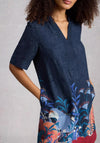 White Stuff June Linen V-Neck Dress, Navy