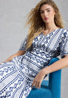 White Stuff Jolene Embroidered Maxi Dress, White & Blue