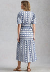 White Stuff Jolene Embroidered Maxi Dress, White & Blue