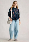 White Stuff Floral Embroidered Sweatshirt, Navy