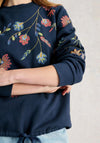 White Stuff Floral Embroidered Sweatshirt, Navy