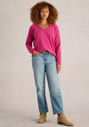 White Stuff Verity V Neck Cashmere Jumper, Pink