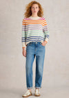 White Stuff Rainbow Stripe Crew Cashmere Jumper, Multi