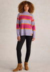 White Stuff Holly Stripe Cashmere Jumper, Purple
