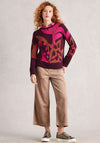 White Stuff Olive Leaf Print Jumper, Wine