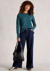White Stuff Olive Long Sleeve Crew Neck Jumper, Teal Blue
