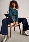 White Stuff Olive Long Sleeve Crew Neck Jumper, Teal Blue