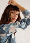 White Stuff Jodie Printed Jumper, Navy