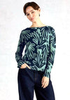 White Stuff Olive Printed Round Neck Jumper, Green