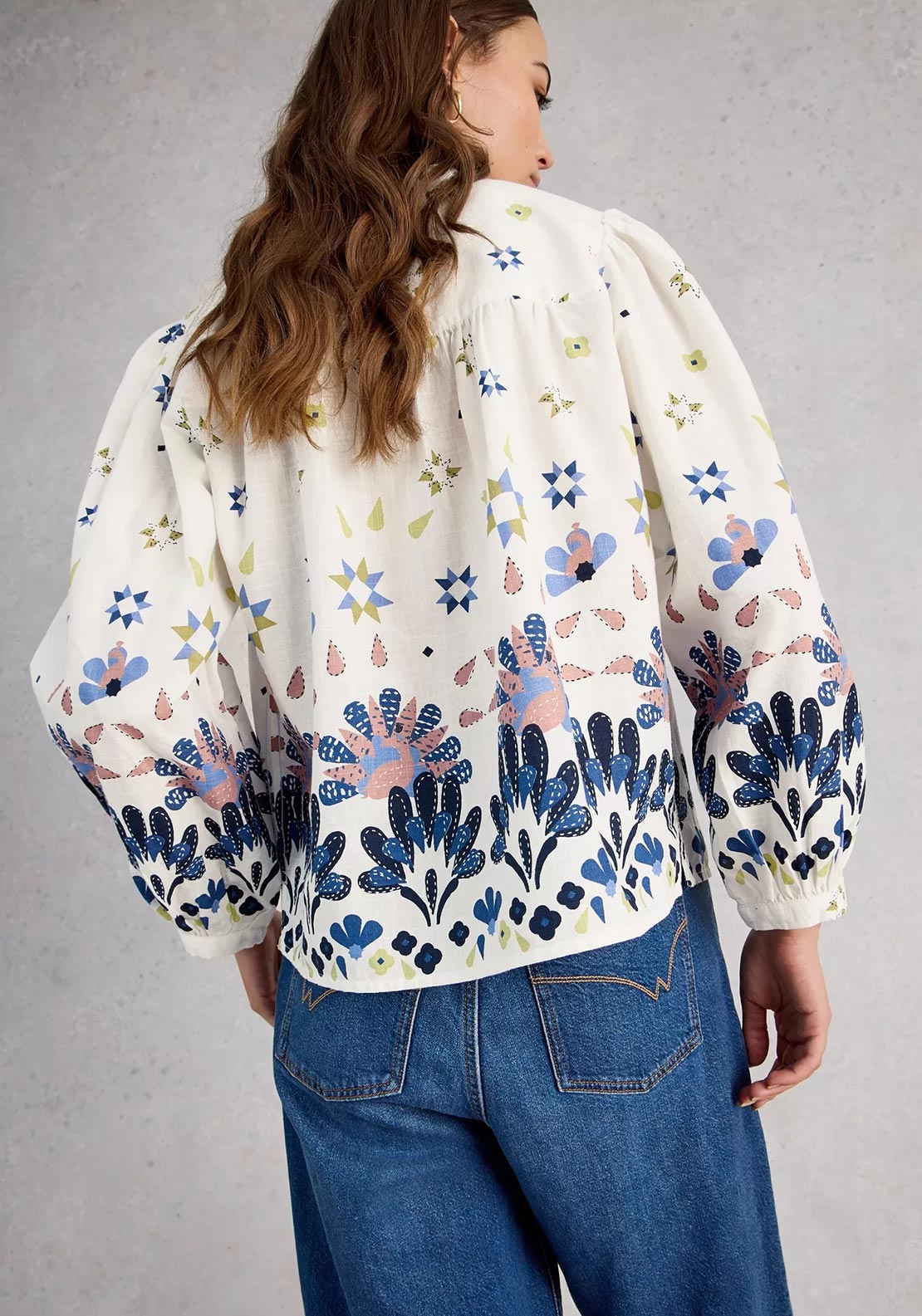 White Stuff Lana Patterned Top, White