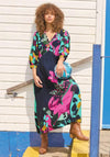 White Stuff Lucy Leaf Print Midi Dress, Purple Multi