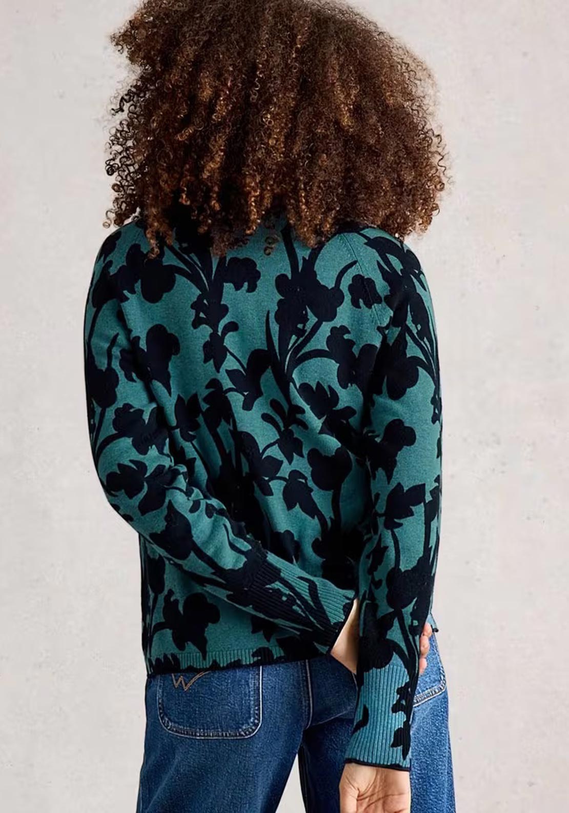 White Stuff LULU Print Cardigan, Blue