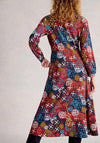 White Stuff Megan Long Sleeve Jersey Midi Dress, Red Multi