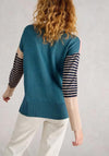 White Stuff Olive Crew Neck Heart Jumper, Blue Multi