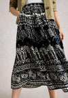 White Stuff Abigail Midi Skirt, Navy Print