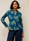 White Stuff Annie Jersey Foil Print Shirt, Blue