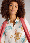White Stuff Sophie Printed Pocket Detail Shirt, Ivory