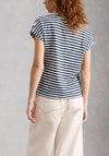 White Stuff Nelly Knit Short Sleeve Sweater, Ivory & Navy