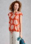White Stuff Nicole Linen Blend Tie Trim Top, Orange
