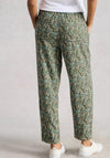 White Stuff Elle Linen Casual Printed Trousers, Green