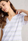 White Stuff Cross Detail V-Neck T-Shirt, White