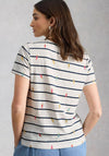 White Stuff Striped With Chilli Print Detail Top, White