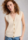 White Stuff Button Up Sleeveless Vest, Cream