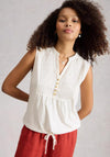 White Stuff Peony Sleeveless T-Shirt, White